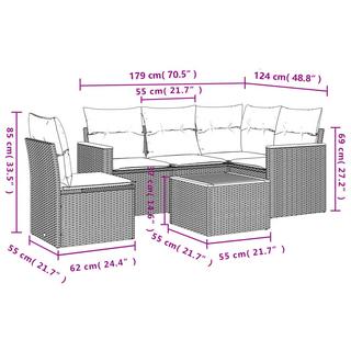 VidaXL Ensemble de canapés de jardin rotin synthétique  