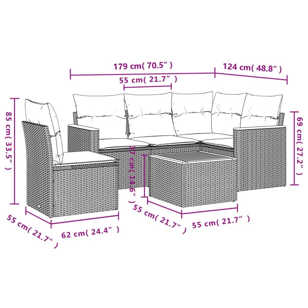 VidaXL Ensemble de canapés de jardin rotin synthétique  