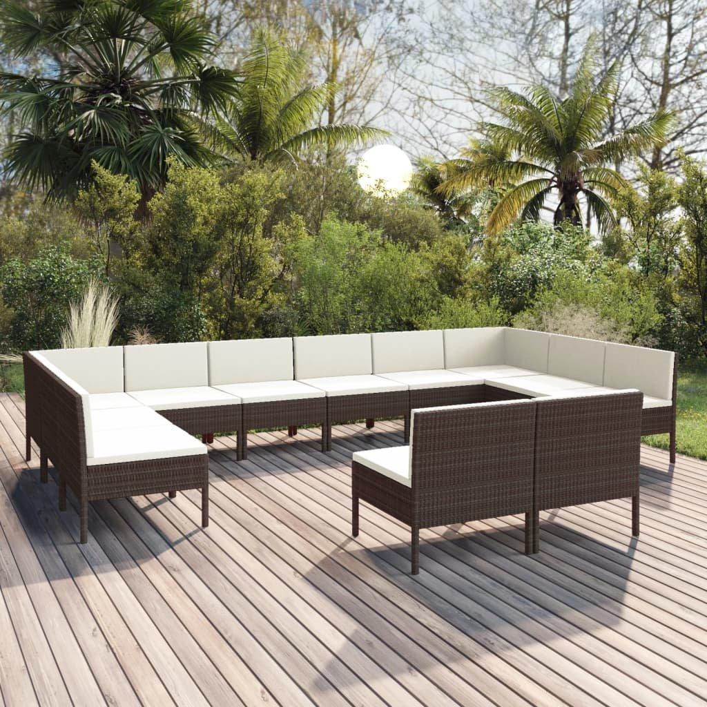 VidaXL Salon de jardin rotin synthétique  