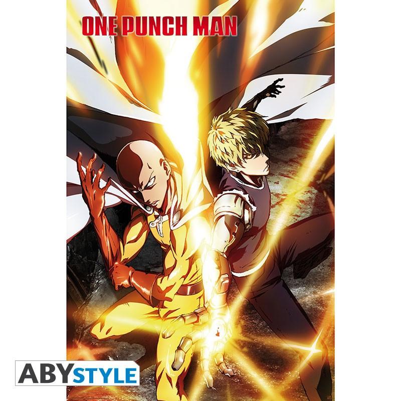 Abystyle Poster - Roulé et filmé - One Punch Man - Saitama & Genos  