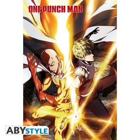 Abystyle Poster - Roulé et filmé - One Punch Man - Saitama & Genos  