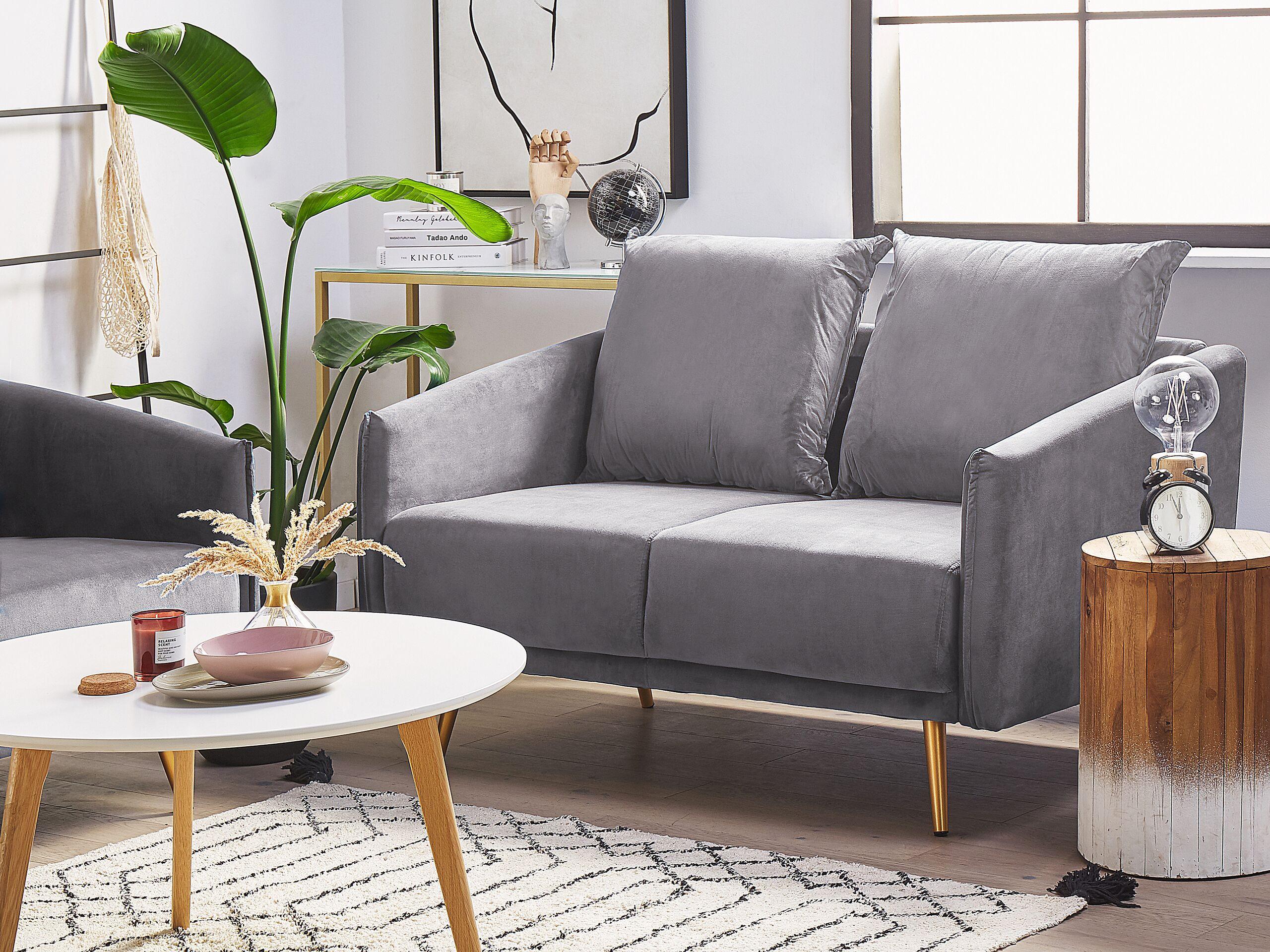 Beliani Canapé 2 places en Velours Glamour MAURA  