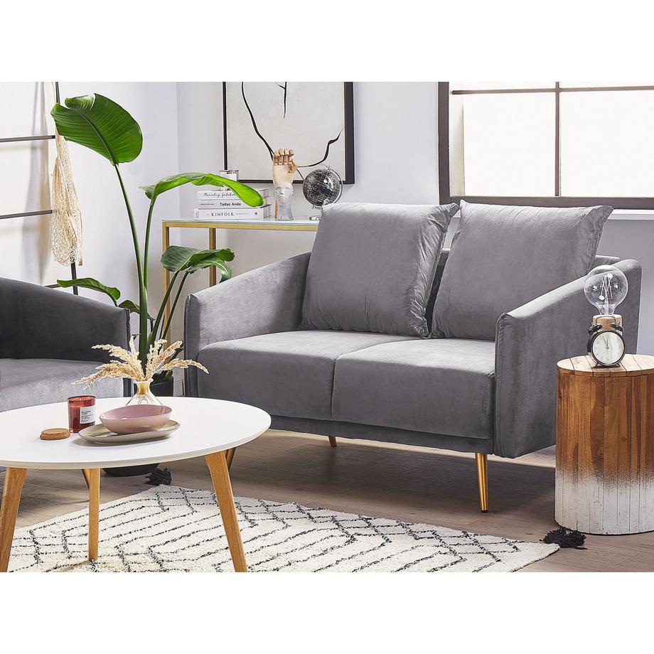 Beliani 2 Sitzer Sofa aus Samtstoff Glamourös MAURA  