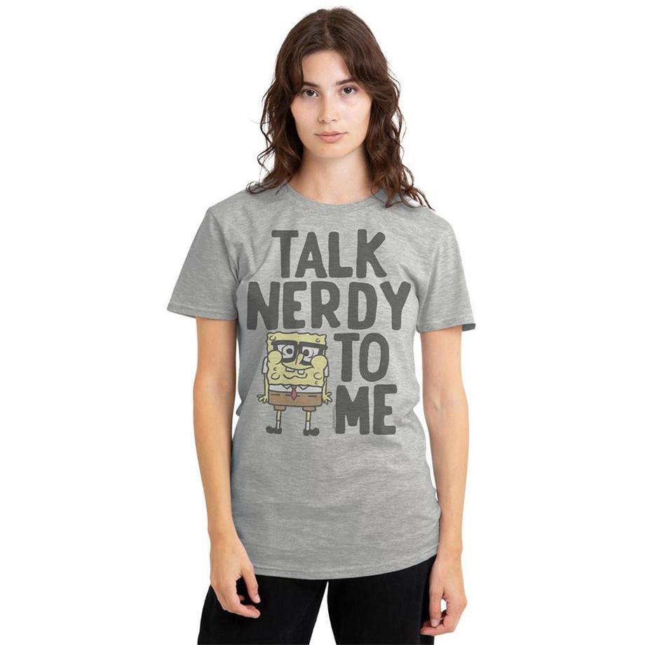 Nickelodeon  Talk Nerdy To Me T-Shirt, Meliert 