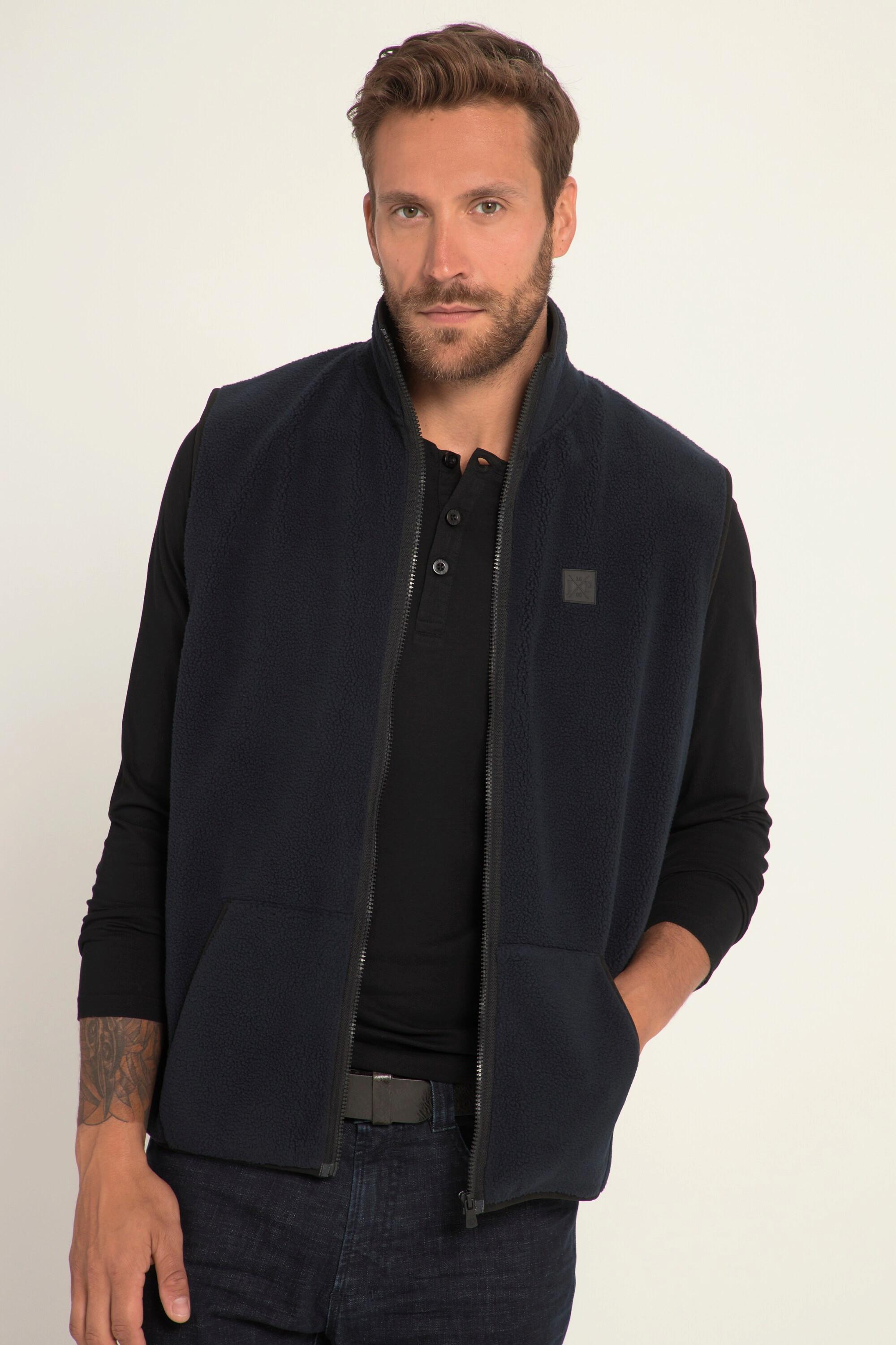 JP1880 Gilet in Pile Comfort Fit Collo Alto Tasca a Marsupio  