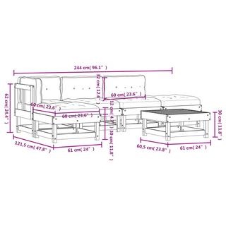 VidaXL Garten lounge set holz  