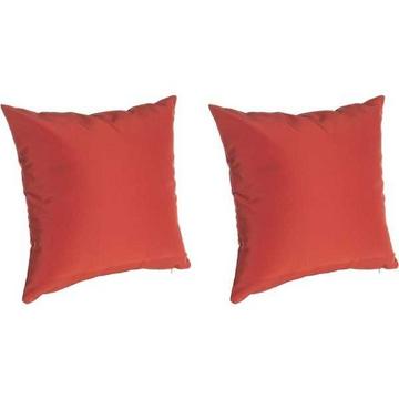 Fodera per cuscino da giardino 45x45 rosso-arancione (set di 2)