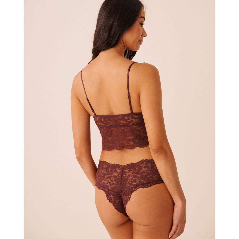 La Vie En Rose Spitzen Set mit Leopardenmuster  
