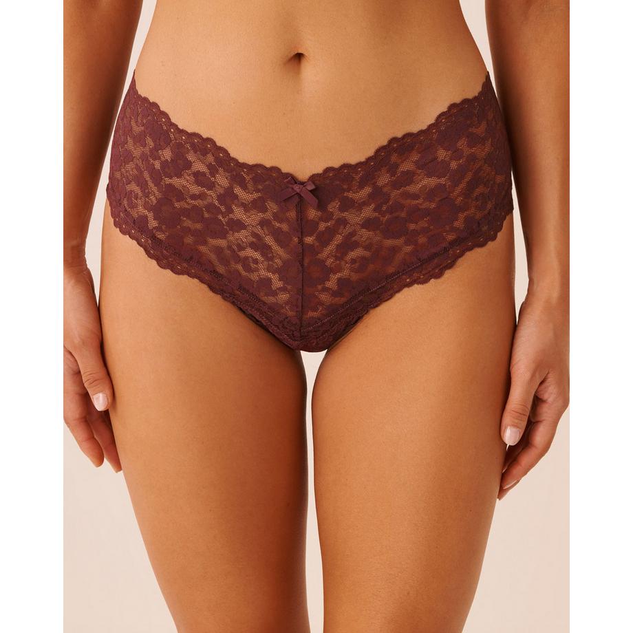 La Vie En Rose Spitzen Set mit Leopardenmuster  