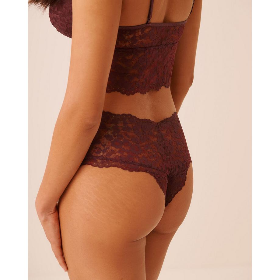 La Vie En Rose Spitzen Set mit Leopardenmuster  