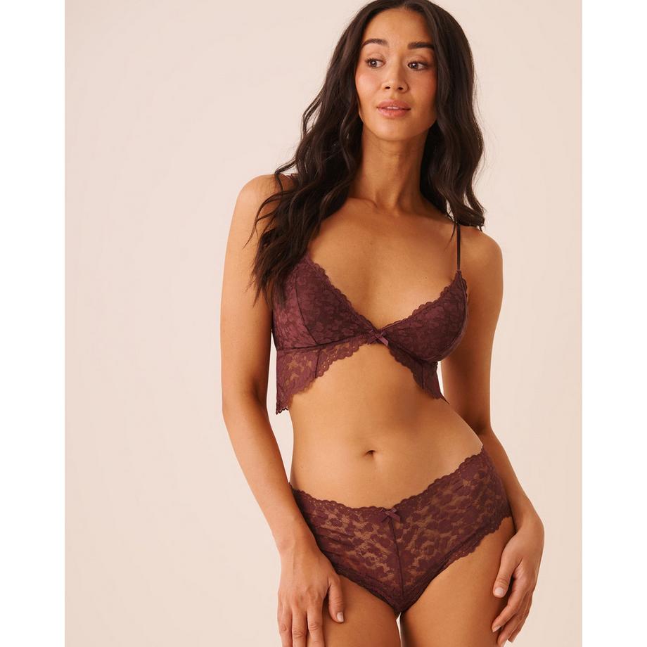 Zweiteiliges Set aus Spitze mit Leopardenmuster
