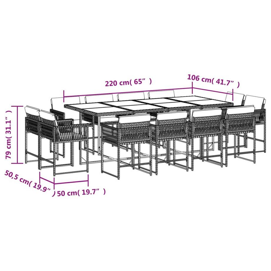 VidaXL Garten essgruppe poly-rattan  