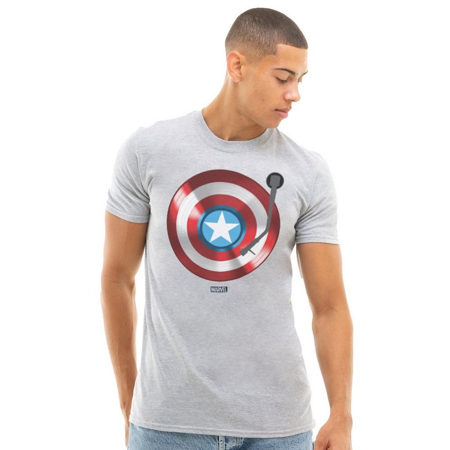 CAPTAIN AMERICA Record Imprimé T-Shirt  