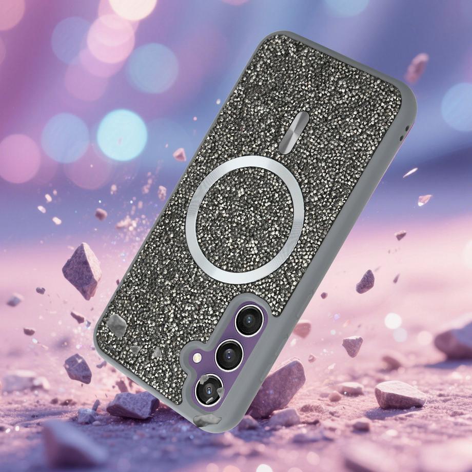 Cadorabo  Samsung Galaxy S23 FE Hülle kompatibel mit MagSafe Glitzer Diamant Design 