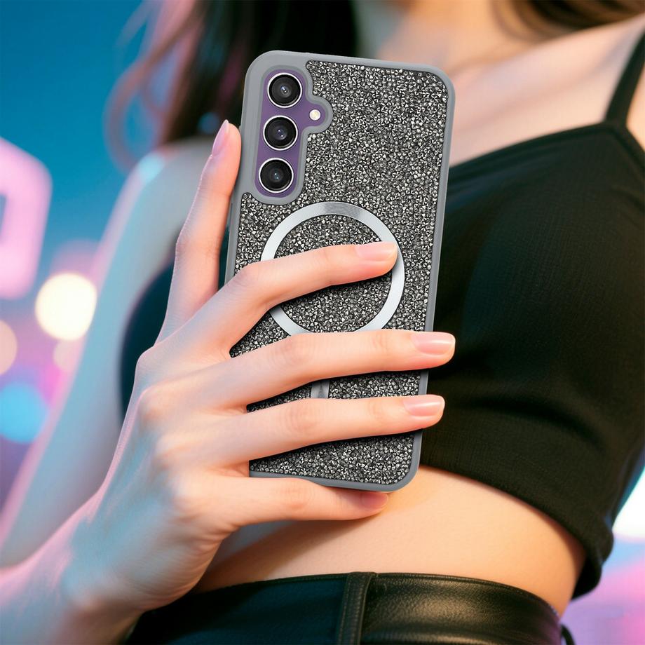 Cadorabo  Samsung Galaxy S23 FE Hülle kompatibel mit MagSafe Glitzer Diamant Design 