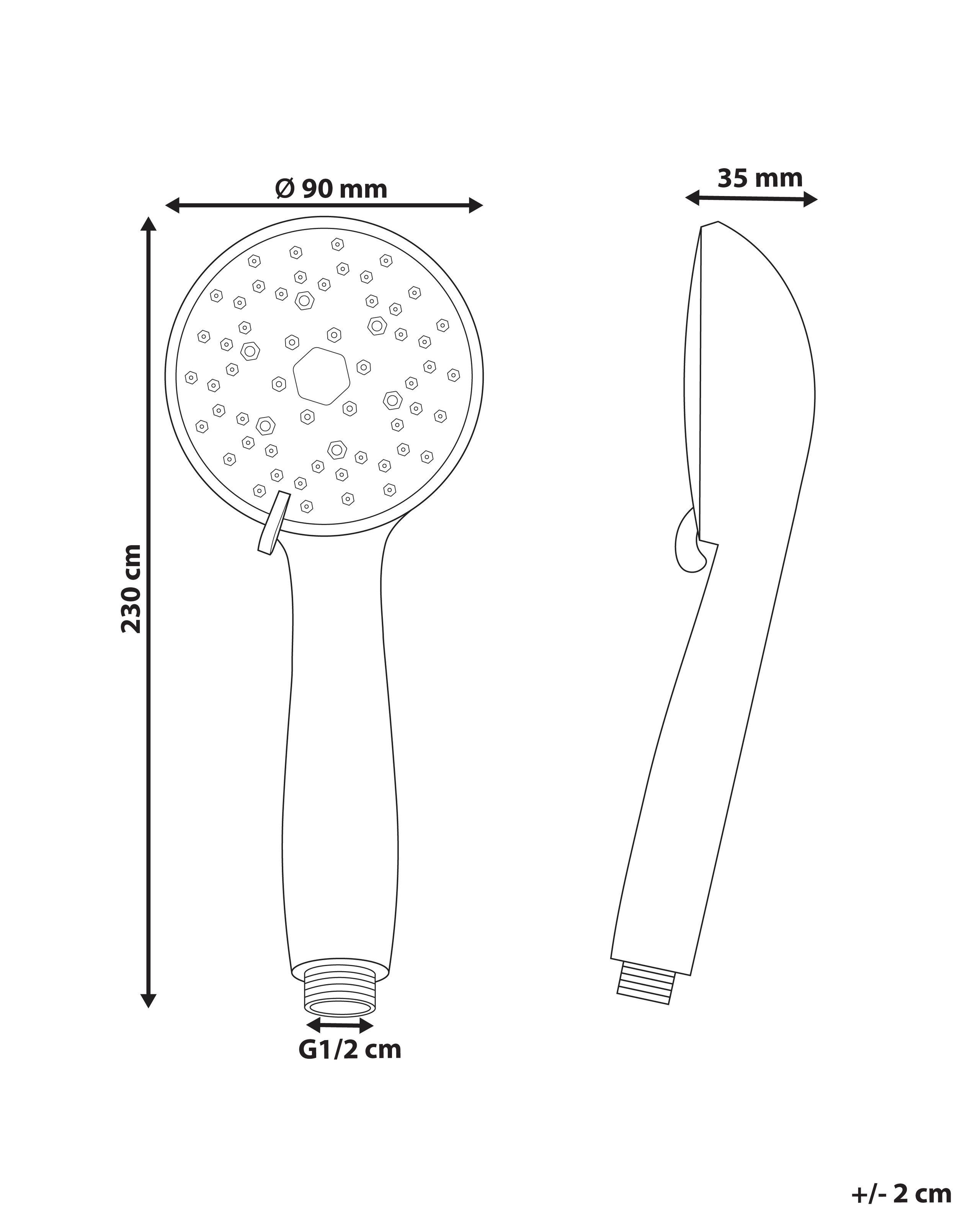 Beliani Kit de pommeau de douche avec tuyau flexible en ABS (matière synthétique durable) Traditionnel MACAY  
