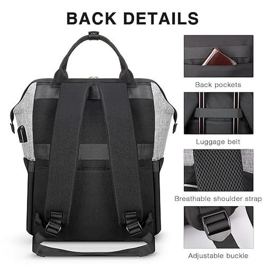 Only-bags.store Sac à dos pour ordinateur portable 15.6 pouces étanche avec port de chargement USB  