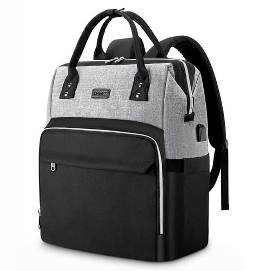 Sac à dos pour ordinateur portable, sac à dos d'école de 15,6 pouces, étanche avec port de chargement USB, sac d'école pour ordinateur portable pour le travail, la randonnée, les voyages, le camping