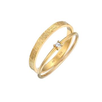 Ring Stapelring Kristall Solitär Bandring Set