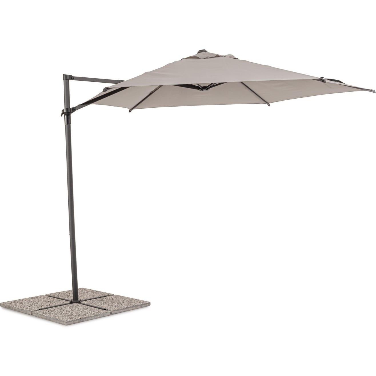 mutoni Parasol déporté Rica gris rond 330  