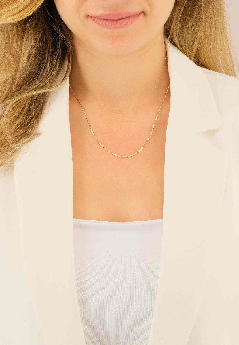 MUAU Schmuck  Collier Venezianer Gelbgold 750, 1.1mm, 42cm 