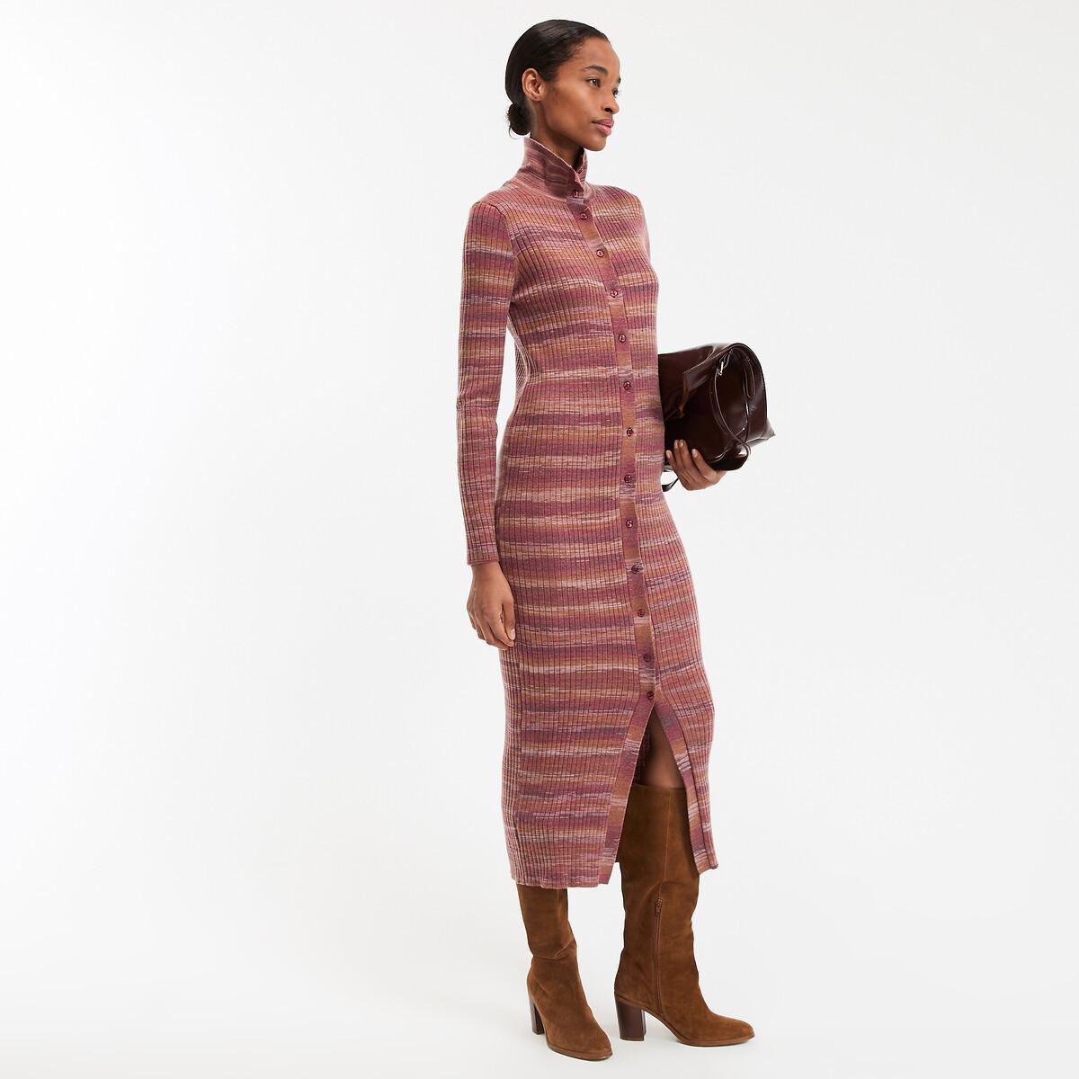 La Redoute Collections Robe Pull Longue Manches Longues Rayée  