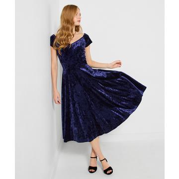 Vintage-Velours Skaterkleid
