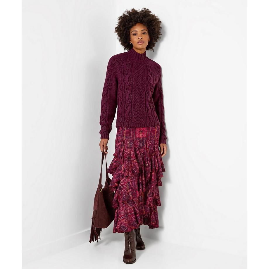 Joe Browns Zopfstrick-Pullover mit Stehkragen  