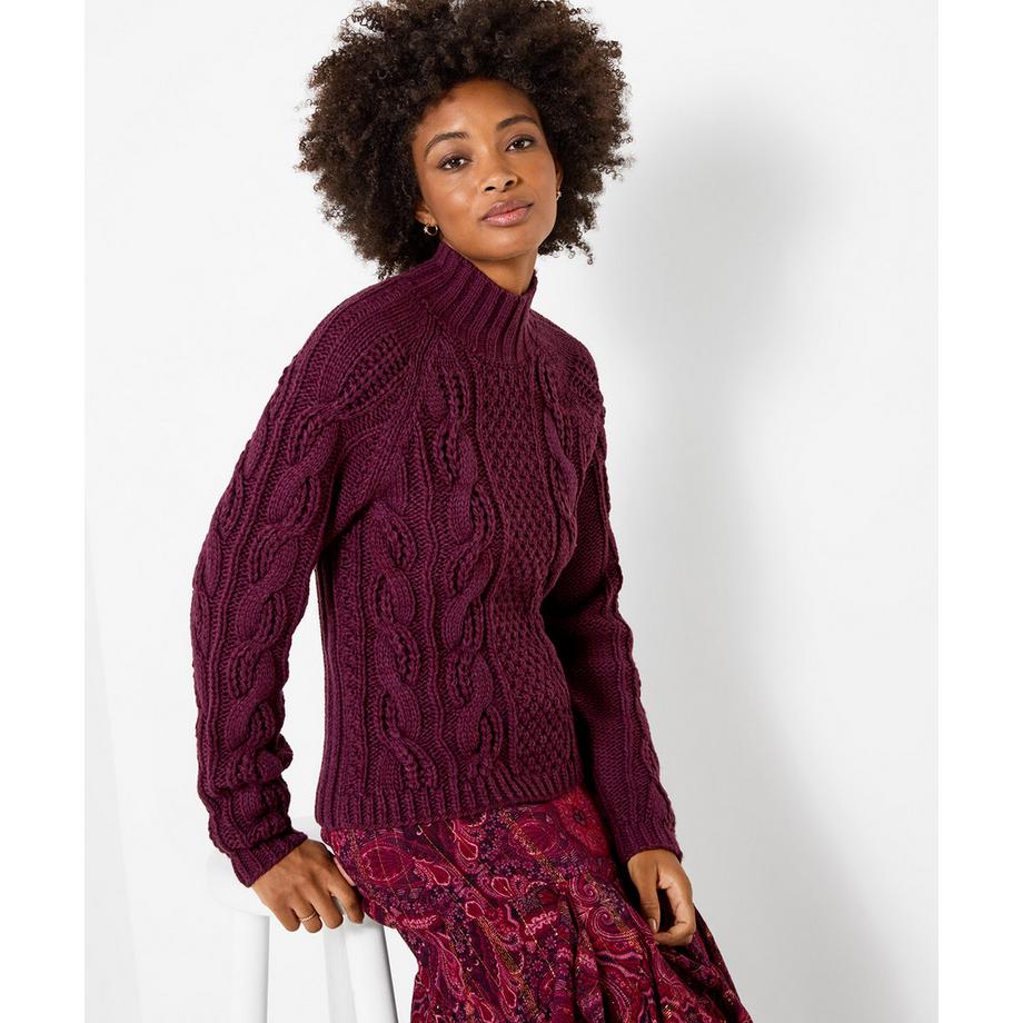 Joe Browns Zopfstrick-Pullover mit Stehkragen  