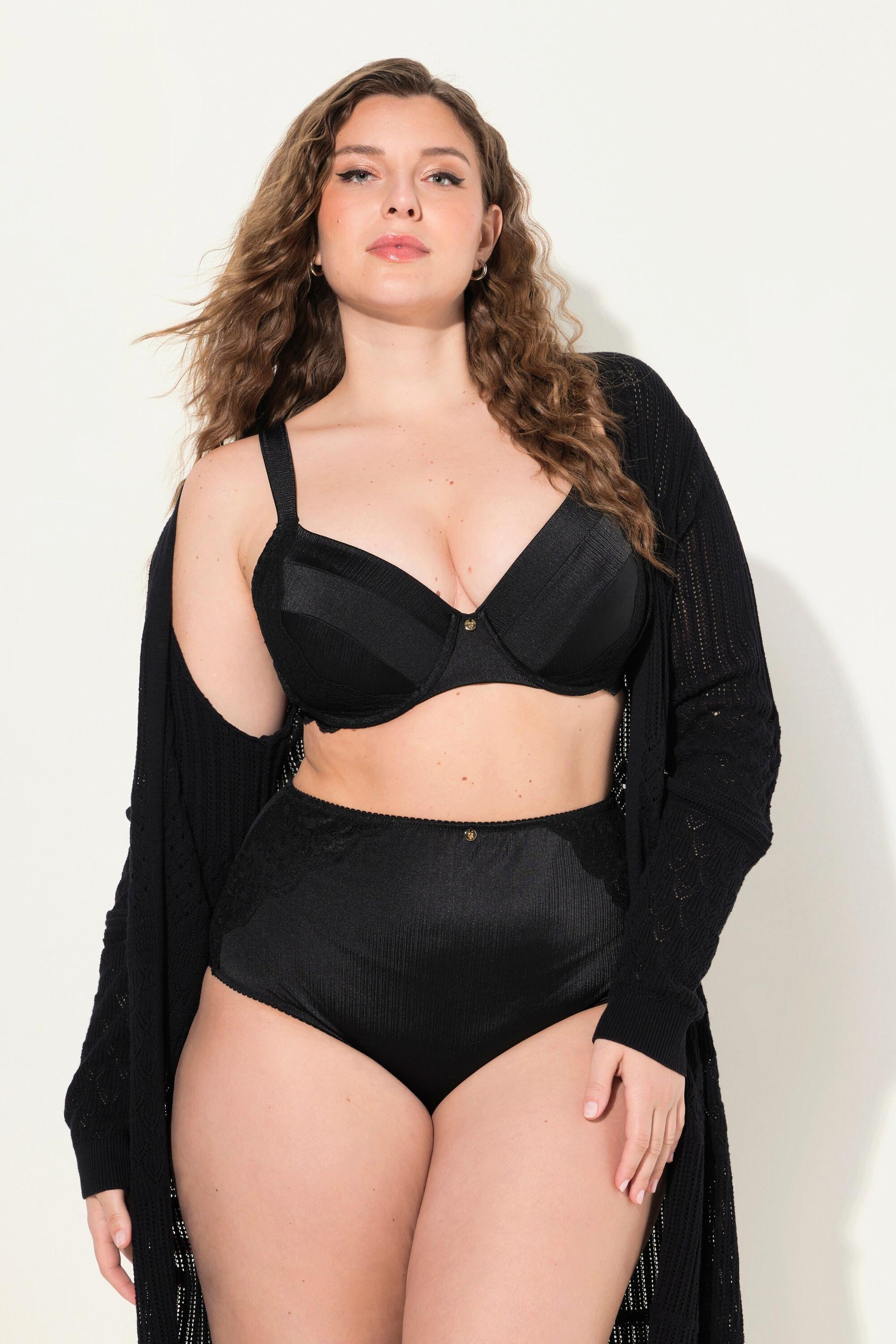 Ulla Popken Reggiseno con ferretto coppe morbide raso pizzo  