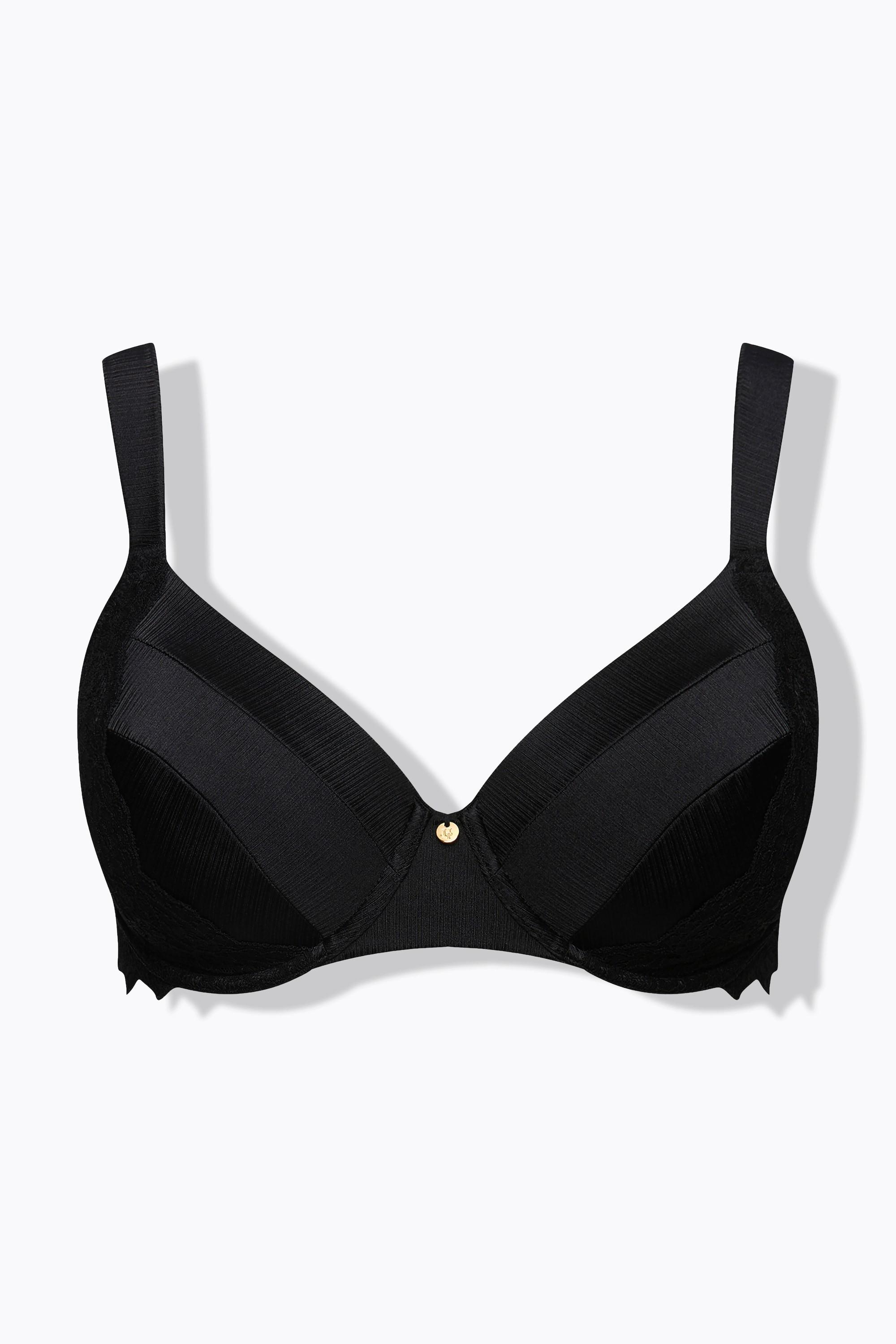 Ulla Popken Reggiseno con ferretto coppe morbide raso pizzo  