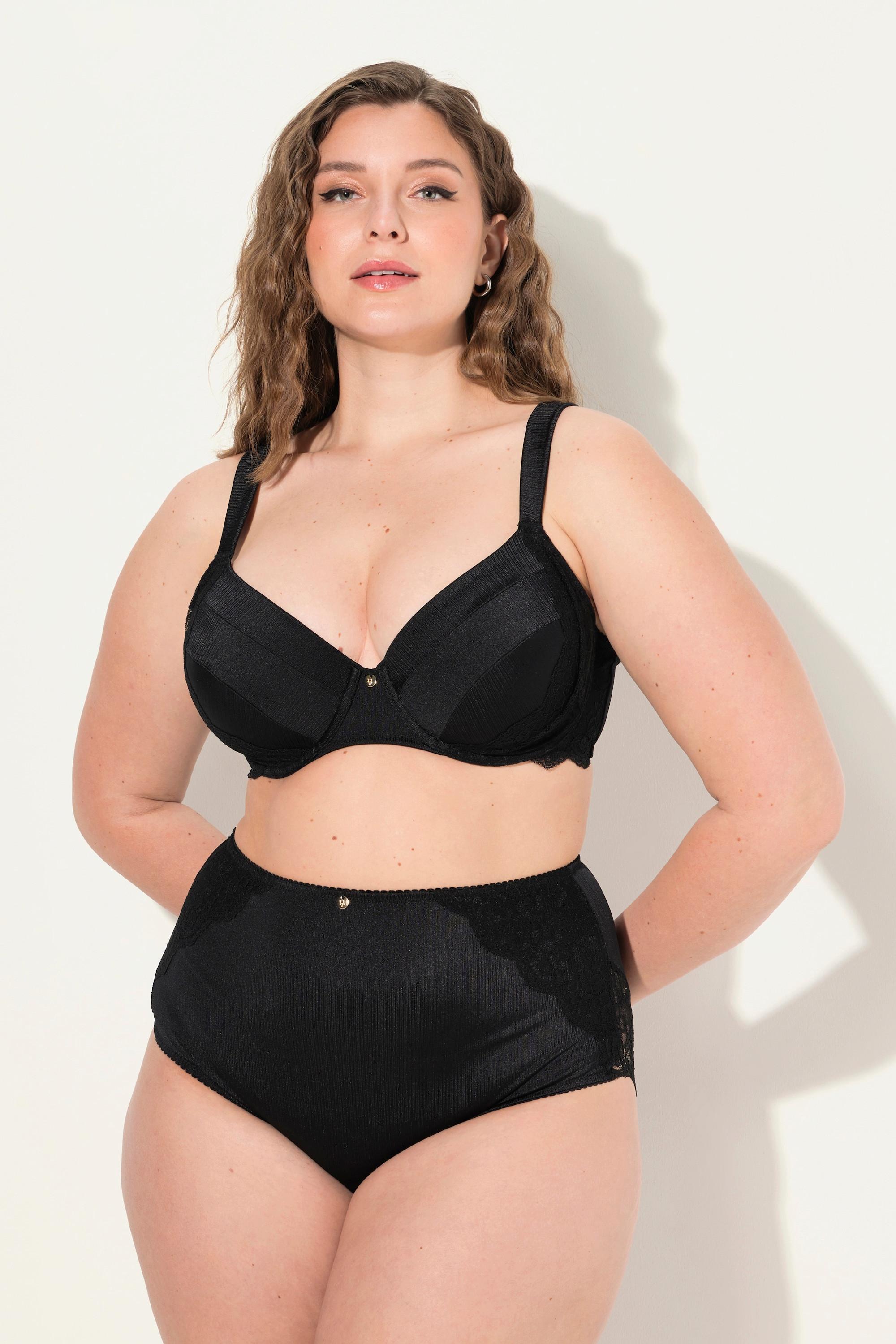 Ulla Popken Reggiseno con ferretto coppe morbide raso pizzo  