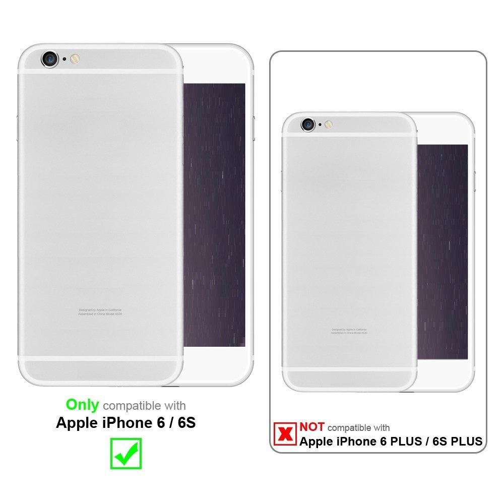 Cadorabo  Hülle für Apple iPhone 6  6S 2-in-1 TPU Silikon-Rand Glas-Rücken 