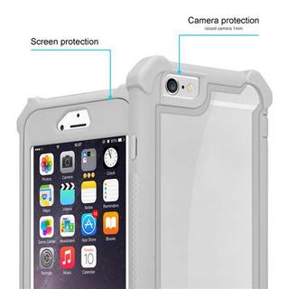 Cadorabo  Housse compatible avec Apple iPhone 6 / 6S - Coque de protection 2 en 1 avec bord en silicone TPU et dos en verre acrylique 