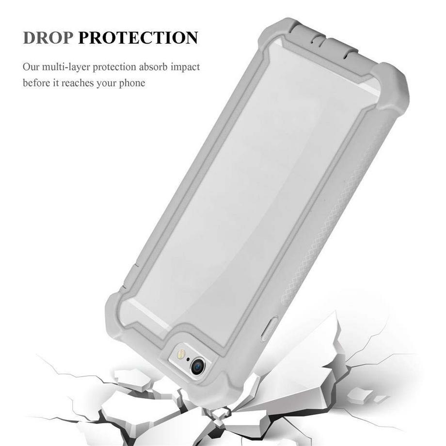 Cadorabo  Hülle für Apple iPhone 6  6S 2-in-1 TPU Silikon-Rand Glas-Rücken 