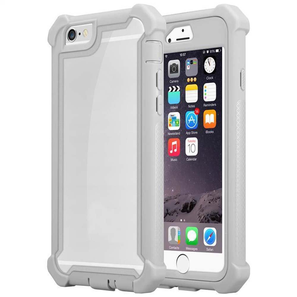 Cadorabo  Housse compatible avec Apple iPhone 6 / 6S - Coque de protection 2 en 1 avec bord en silicone TPU et dos en verre acrylique 