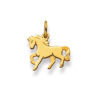 MUAU Schmuck  Pendentif cheval or jaune 750, 17x15mm 