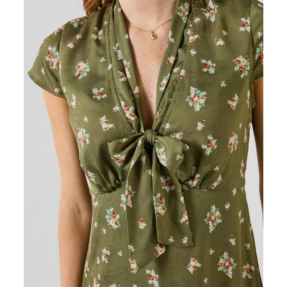 Joe Browns Midikleid mit vorn gebundenem Vintage-Blumenmuster  