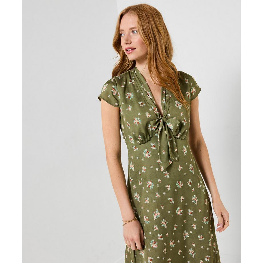 Joe Browns Midikleid mit vorn gebundenem Vintage-Blumenmuster  