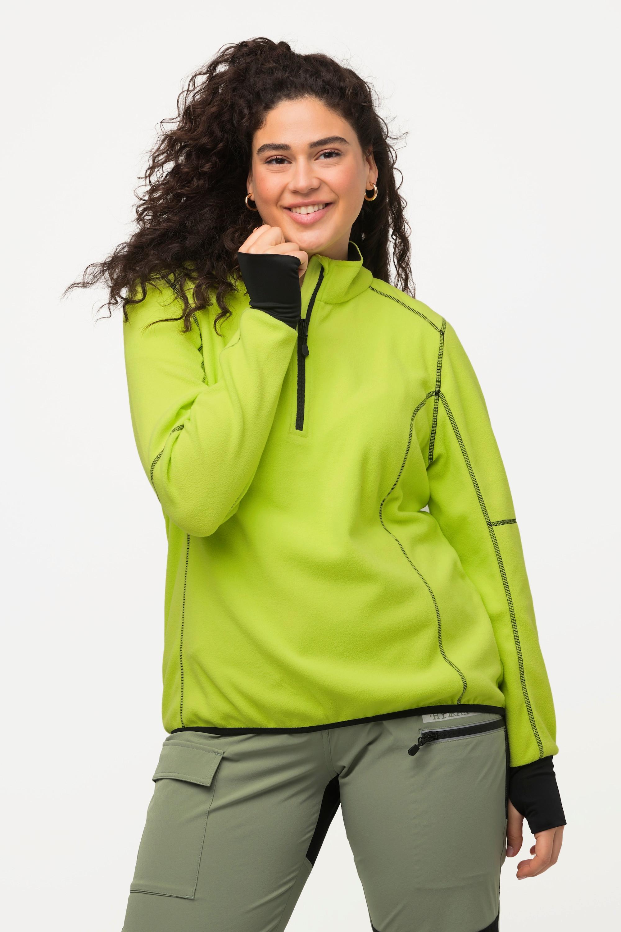 Ulla Popken  HYPRAR Fleece-Sweatshirt, Stehkragen, Langarm 