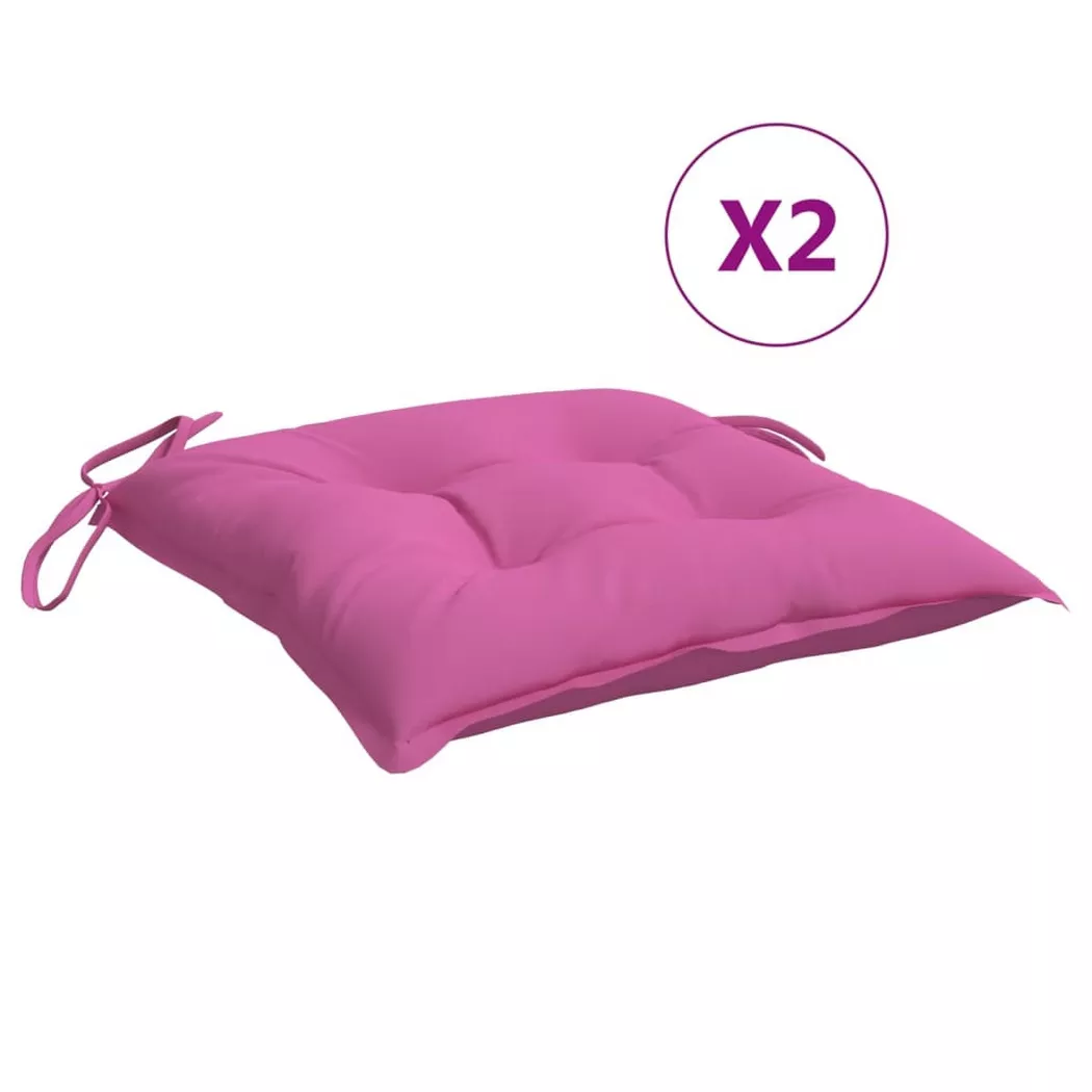 vidaXL Coussins de chaise lot de 6 rose 40x40x7 cm tissu