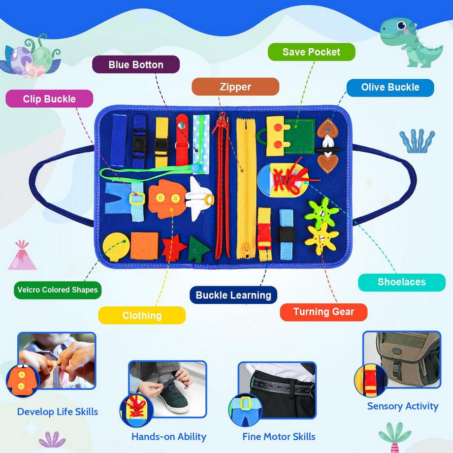 Activity-board  Busy Board, 8 IN 1 Activity Board, Kleinkinder Vorschule lernen Feinmotorik Spielzeug 