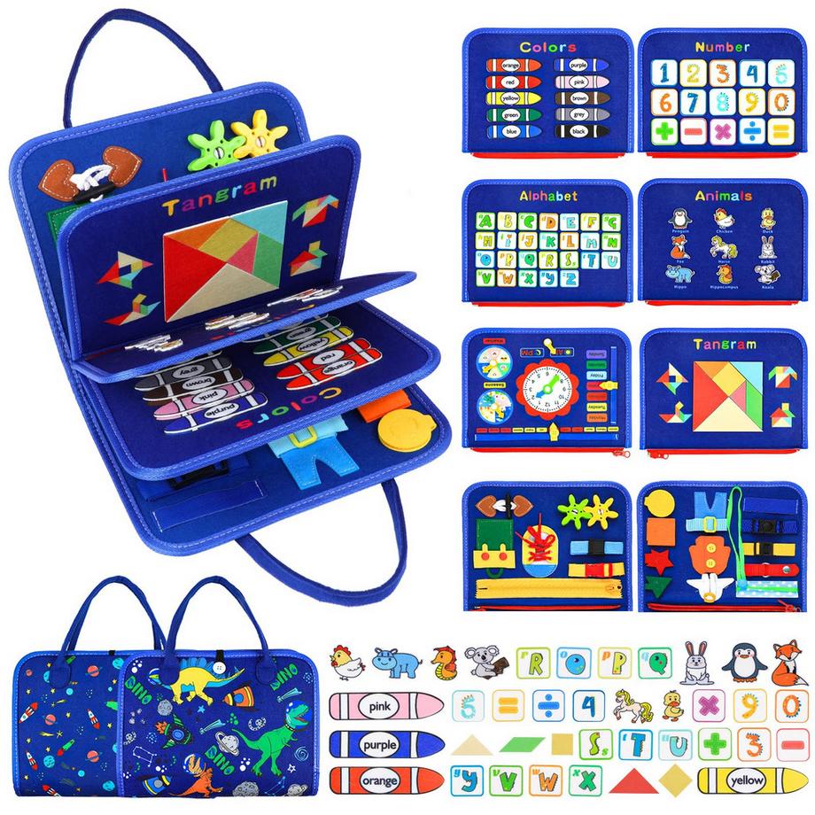 Busy Board, 8 IN 1 Activity Board, Kleinkinder Vorschule lernen Feinmotorik Spielzeug