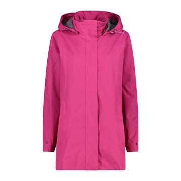 Veste imperméable à capuche avec boutons-pression femme