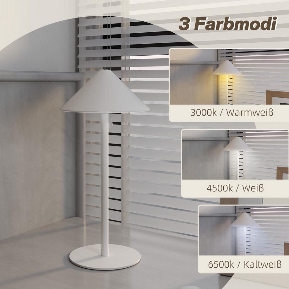 Northio Lampe de table Lot de 2 lampes de table avec 3 couleurs de lumière, lampe de chevet rechargeable USB A+C avec interrupteur tactile pour salon, chambre à coucher en métal, blanc |  