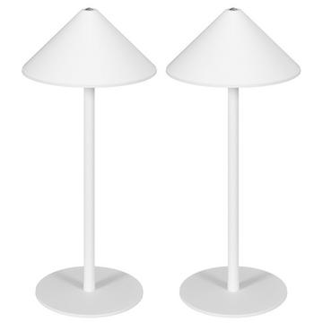 Lampe de table Lot de 2 lampes de table avec 3 couleurs de lumière, lampe de chevet rechargeable USB A+C avec interrupteur tactile pour salon, chambre à coucher en métal, blanc |