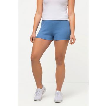 Pantaloncini aderenti in jersey a costine di cotone biologico con cintura elastica