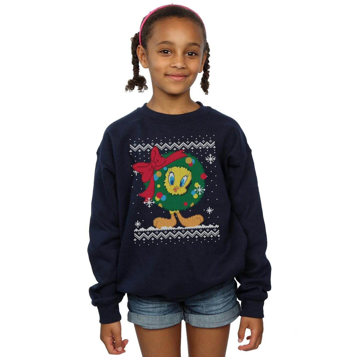 LOONEY TUNES  Tweety Pie Christmas Fair Isle Sweatshirt 