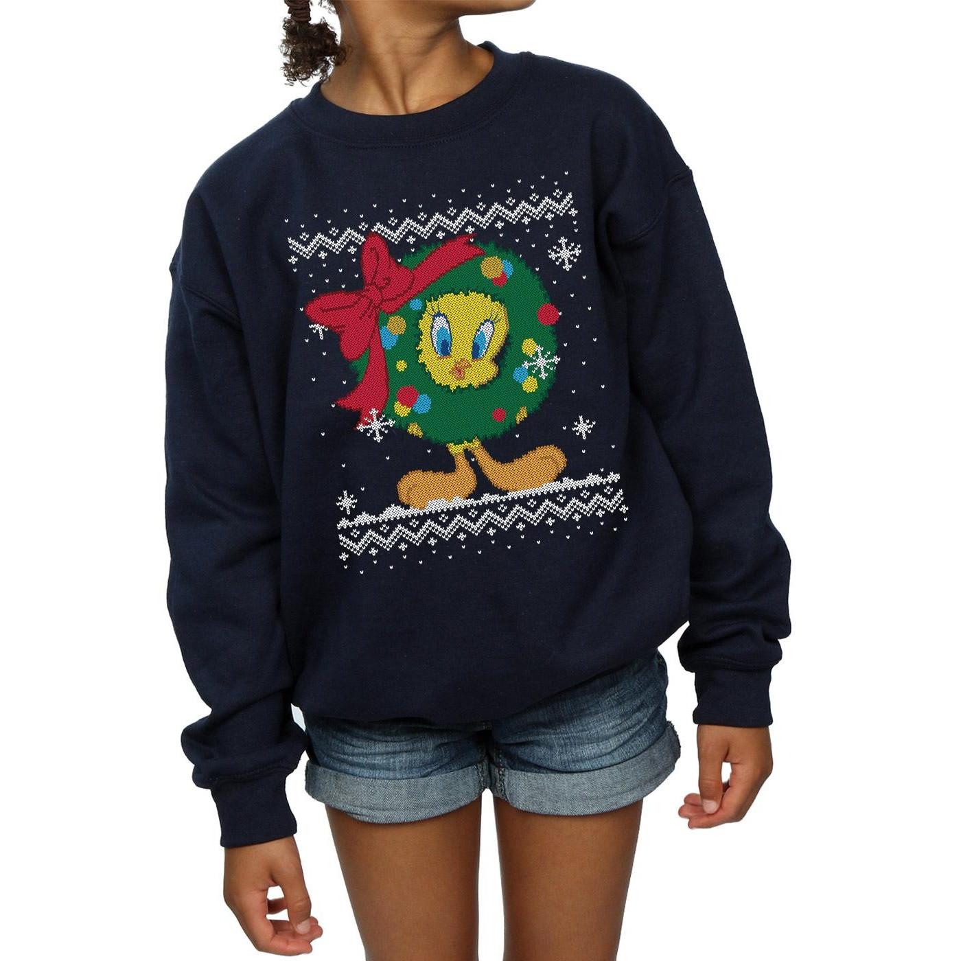 LOONEY TUNES  Tweety Pie Christmas Fair Isle Sweatshirt 