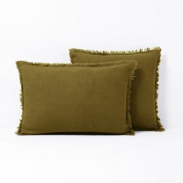 Housse de coussin lin lavé